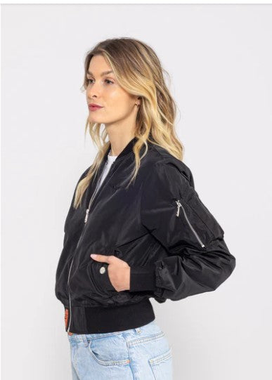 Female Black Bomber Jacket