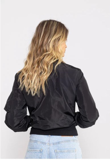 Female Black Bomber Jacket